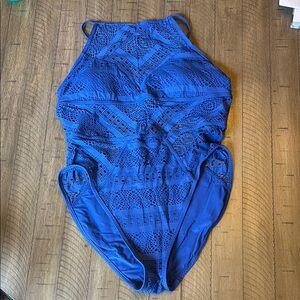 BECCA Blue Lace One Piece Swimsuit
